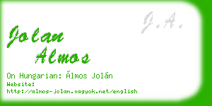 jolan almos business card
